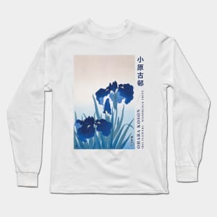 Ohara Koson Iris Flowers Woodblock Print Long Sleeve T-Shirt